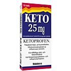 KETO 25 mg TABLETTI, KALVOPÄÄLLYSTEINEN 15 fol