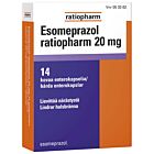 ESOMEPRAZOL RATIOPHARM 20 mg ENTEROKAPSELI, KOVA 14 fol