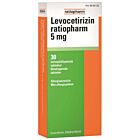 LEVOCETIRIZIN RATIOPHARM 5 mg TABLETTI, KALVOPÄÄLLYSTEINEN 30 fol
