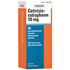 CETIRIZIN-RATIOPHARM 10 mg TABLETTI, KALVOPÄÄLLYSTEINEN 30 fol