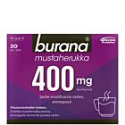BURANA MUSTAHERUKKA 400 mg JAUHE ORAALILIUOSTA VARTEN, ANNOSPUSSI 20 kpl