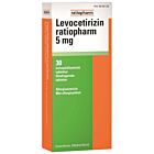 LEVOCETIRIZIN RATIOPHARM 5 MG KALVOPÄÄLLYSTEINEN TABLETTI 30 fol