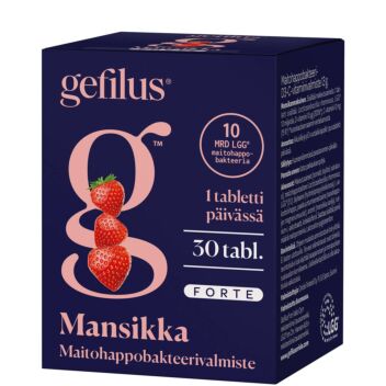 GEFILUS FORTE PURUTABLETTI MANSIKKA 30 KPL