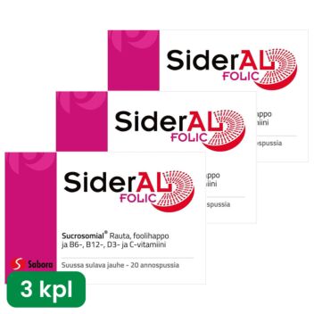 SIDERAL FOLIC SÄÄSTÖPAKKAUS 3 X 20 PSS