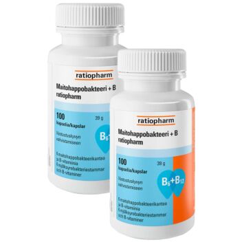 MAITOHAPPOBAKTEERI + B RATIOPHARM SÄÄSTÖPAKKAUS 2 X 100 KAPS