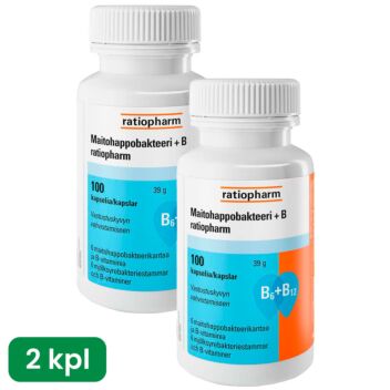 MAITOHAPPOBAKTEERI + B RATIOPHARM SÄÄSTÖPAKKAUS 2 X 100 KAPS