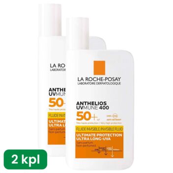 LA ROCHE-POSAY ANTHELIOS UVMUNE INVISIBLE FLUID SPF50+ SÄÄSTÖPAKKAUS 2 X 50 ML