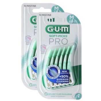 GUM SOFT-PICKS PRO MEDIUM SÄÄSTÖPAKKAUS 2 X 60 KPL
