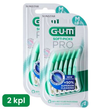 GUM SOFT-PICKS PRO MEDIUM SÄÄSTÖPAKKAUS 2 X 60 KPL
