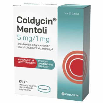 COLDYCIN MENTOLI 5/1 mg IMESKELYTABLETTI, PURISTETTU 24 x 1 fol