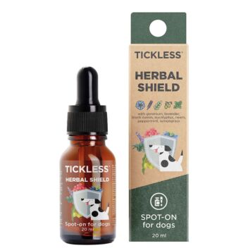 TICKLESS HERBAL SHIELD SPOT-ON ETEERISET ÖLJYT KOIRILLE 20 ml