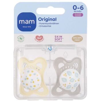 MAM ORIGINAL 0-6KK SILIKONI 2 KPL