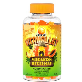 SANA-SOL VITANALLET MONIVITA VIIDAKON HEDELMÄT LIMITED EDITION 120 KPL