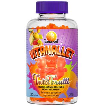 SANA-SOL VITANALLET TUTTIFRUTTI MONIVITAMIINI 120 KPL