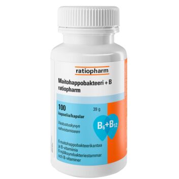 MAITOHAPPOBAKTEERI+B RATIOPHARM KAPSELI 100 KPL