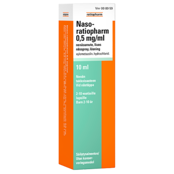 NASO-RATIOPHARM 0,5 mg/ml NENÄSUMUTE, LIUOS 10 ml