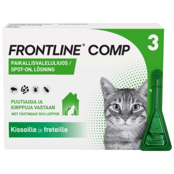 FRONTLINE COMP 50 mg/60 mg PAIKALLISVALELULIUOS KISSOILLE JA FRETEILLE 3x0,5 ml