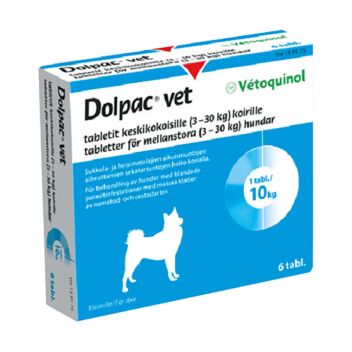 DOLPAC VET TABLETIT KESKIKOKOISILLE KOIRILLE 200,28/49,94/50 mg TABLETTI 3-30 KG 6 fol