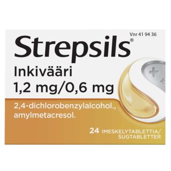 STREPSILS INKIVÄÄRI 1,2/0,6 mg IMESKELYTABLETTI 24 fol