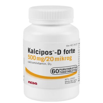 KALCIPOS-D FORTE 500 mg/20 mikrog PURUTABLETTI 60 kpl