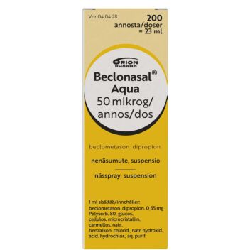 BECLONASAL AQUA 50 mikrog/annos NENÄSUMUTE, SUSPENSIO 200 annosta