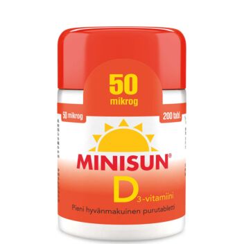 MINISUN D-VITAMIINI 50 MIKROG 200 TABL