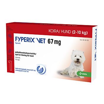 FYPERIX VET 67 mg PAIKALLISVALELULIUOS KOIRALLE 0,67 ml