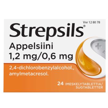 STREPSILS APPELSIINI 1,2/0,6 mg IMESKELYTABLETTI 24 fol