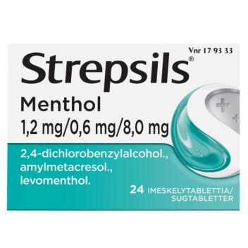 STREPSILS MENTHOL 1,2/0,6/8 mg IMESKELYTABLETTI 24 fol