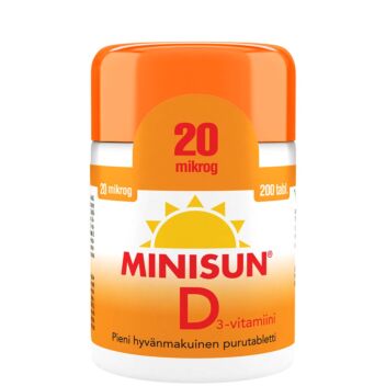 MINISUN D-VITAMIINI 20 MIKROG 200 TABL