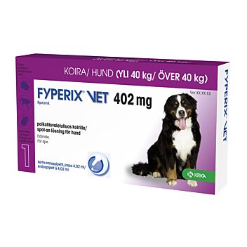 FYPERIX VET 402 mg PAIKALLISVALELULIUOS KOIRALLE 4,02 ml