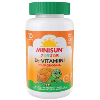 MINISUN JUNIOR PEHMOKONNA D3-VITAMIINI 10 MIKROG 120 KPL