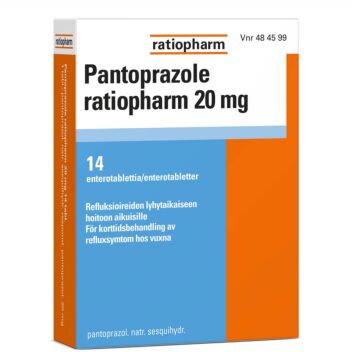 PANTOPRAZOLE RATIOPHARM 20 mg ENTEROTABLETTI 14 fol