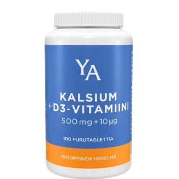 YA KALSIUM+D 10 MIKROG TROOPPINEN HEDELMÄ PURUTABL 100 KPL