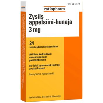 ZYSILS APPELSIINI-HUNAJA 3 mg IMESKELYTABLETTI 24 fol