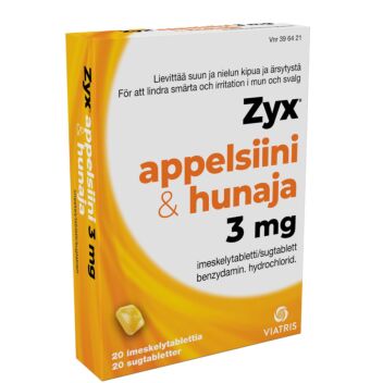 ZYX APPELSIINI & HUNAJA 3 mg IMESKELYTABLETTI 20 fol