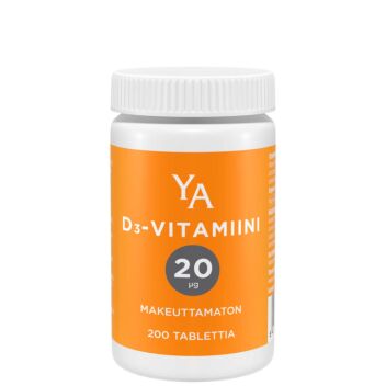 YA D-VITAMIINI 20 MIKROG MAKEUTTAMATON TABL 200 kpl