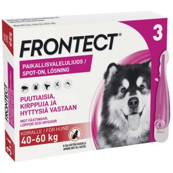 FRONTECT 405,6/3028,8 mg PAIKALLISVALELULIUOS KOIRILLE 40-60 KG 3X6 ML
