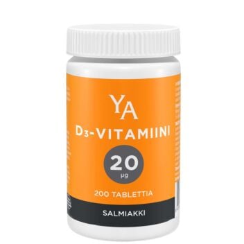 YA D-VITAMIINI 20 MIKROG SALMIAKKI TABL 200 KPL
