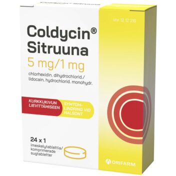 COLDYCIN SITRUUNA 5/1 mg IMESKELYTABLETTI, PURISTETTU 24 x 1 fol