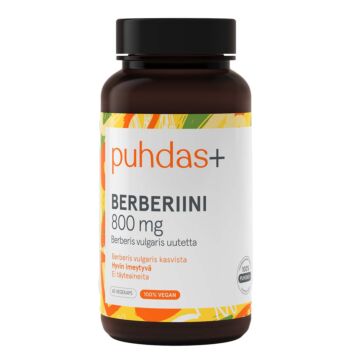 PUHDAS+ BERBERIINI 800 MG VEGEKAPS 60 KPL