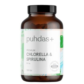PUHDAS+ CHLORELLA & SPIRULINA 500 MG 300 kpl