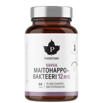 PUHDISTAMO VAHVA MAITOHAPPOBAKTEERI 12 MRD KAPS 60 kpl