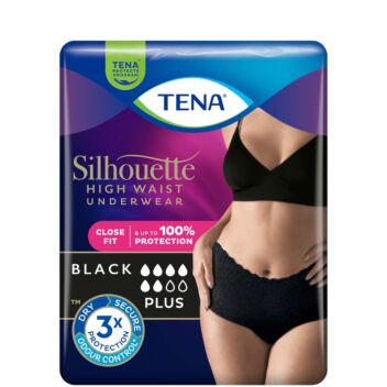 TENA SILHOUETTE PLUS M BLACK HIGH WAIST 9 kpl