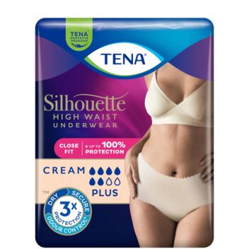 TENA SILHOUETTE PLUS L CREAM HIGH WAIST 8 kpl