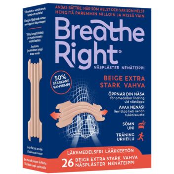 BREATHE RIGHT NENÄTEIPPI BEIGE EXTRA VAHVA 26 KPL