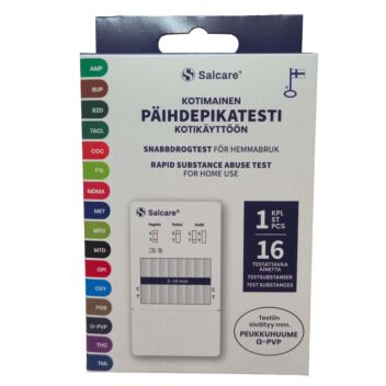 SALCARE PIKAPÄIHDETESTI 16 TESTATTAVAA AINETTA 1 kpl