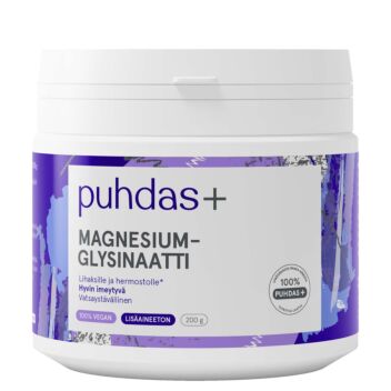 PUHDAS+ MAGNESIUMGLYSINAATTI JAUHE 200 g