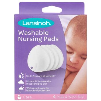 LANSINOH PESTÄVÄ LIIVINSUOJA + PESUPUSSI 4 KPL