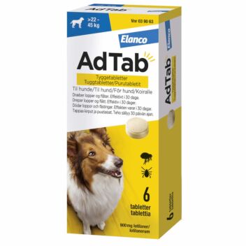 ADTAB 900 mg PURUTABLETTI KOIRILLE YLI 22-45 KG 6 fol